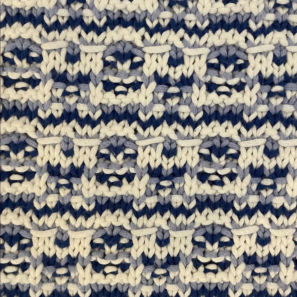 Talbots Navy and White Knit Sweater Cotton Blend Large - Picture 6 of 7